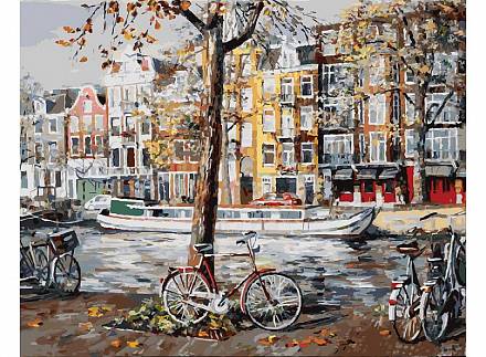 Раскраски по номерам - Осенний Амстердам, 40 х 50 см. 